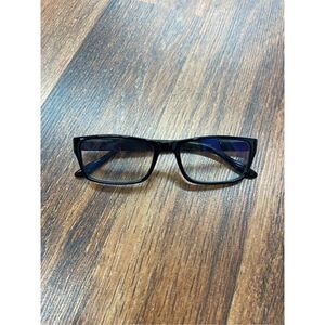 Unisex Adult Black Rectangular Style Plastic Prescription Glasses